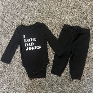 Jumping Beans Black 'I Love Dad Jokes' Bodysuit Set